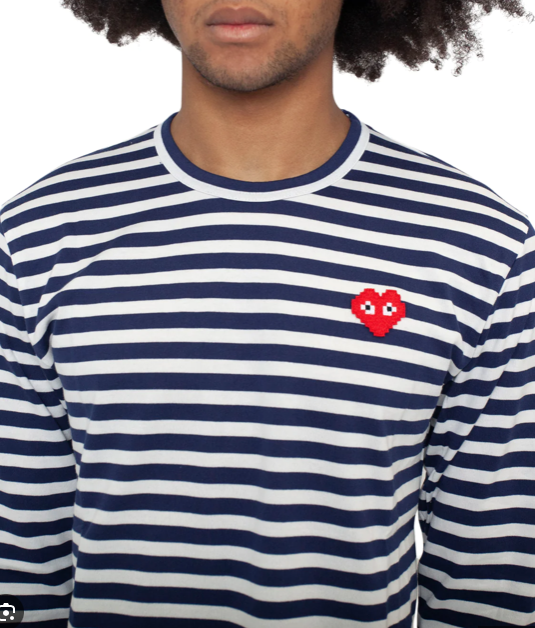 COMME DES GARCONS PLAY P1T010 A NAVY MEN'S SHIRT