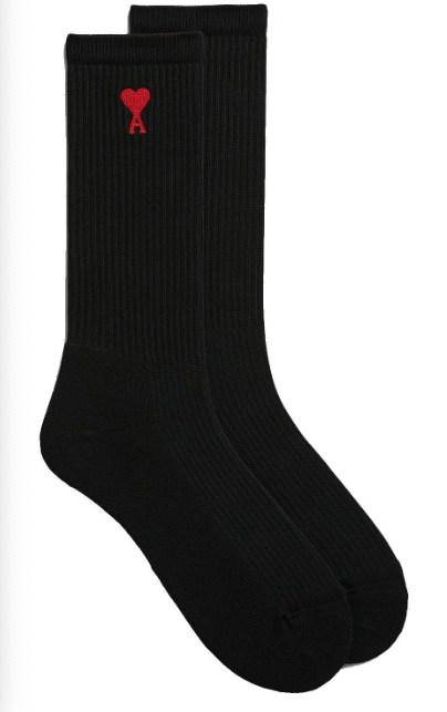 AMI PARIS USC606 379 SOCKS BLACK  