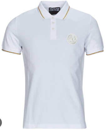 VERSACE JEANS COUTURE 74GAGT08 CJ01T MEN POLO WHITE