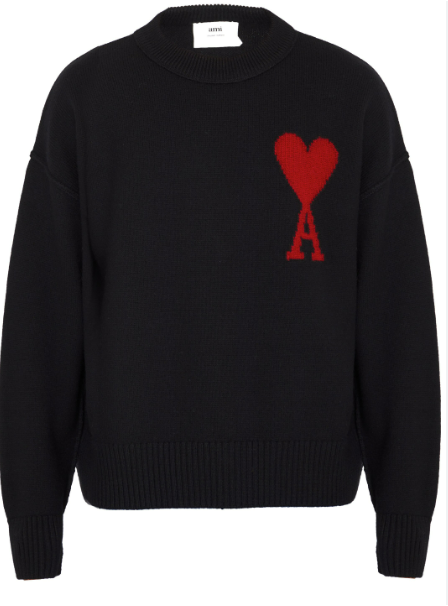 AMI PARIS BFUKS006.018 SWEATER BLACK