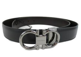 FERRAGAMO 679938 694531 ANTRANCITE LUCIDO BLACK/BROWN MEN'S BELT HK