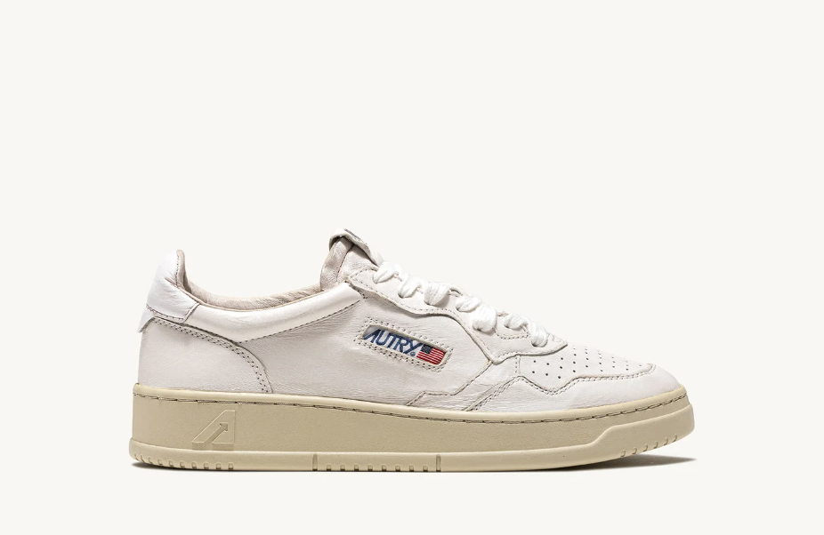 AUTRY AULW GG04 WOMEN'S MEDALIST LOW SNEAKERS IN PELLE MORBIDA DI CAPRA ALL WHITE