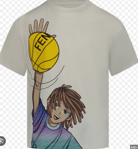 FENDI JMI446 7AJ F1MU1 ARGILLA BOY'S T-SHIRT  