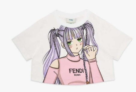 FENDI JFI347 7AJ F0TU9 GESSO GIRL'S T-SHIRT