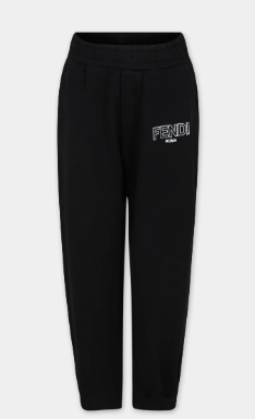 FENDI KIDS JUF111 5V0 F0GME BLACK TROUSERS