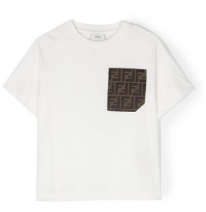 FENDI KIDS JUI150 7AJ F0TU9 GESSO T-SHIRT (4A-6A)