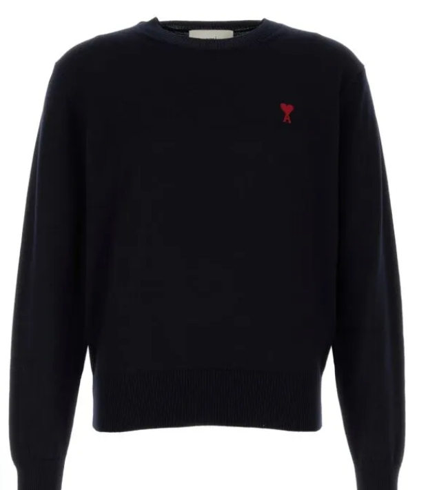 AMI PARIS BFHKS111KN0025 430 MEN'S SWEATER NIGHT BLUE