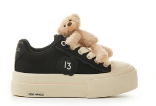 13DE MARZO BEAR PLATFORM SNEAKERS BLACK