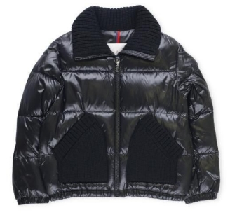 MONCLER KIDS 1A00003 5963V 999 AIGUES GIRL'S JACKET BLACK 8A-10A