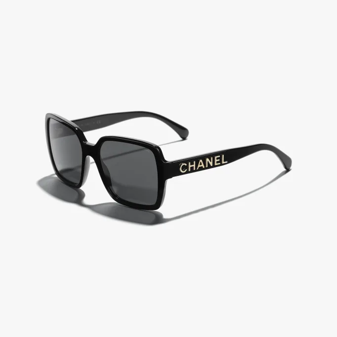 CHANEL 5408 C622S4 WOMEN'S SUNGLASSES LOGO GOLD