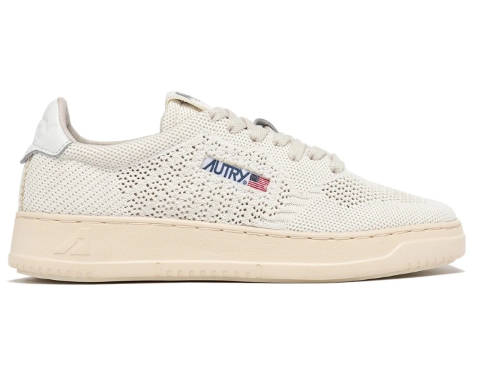 AUTRY EKLW KN08 EASEKNIT KNIT LEATHER IVORY WOMEN'S SHOES