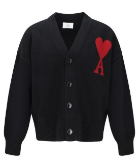 AMI PARIS BFUKC006018 009 WOMAN'S CARDIGAN