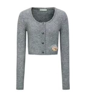 13DE MARZO BEAR THIN CARDIGAN DARK GREY