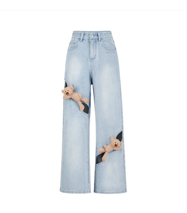 13DE MARZO MZ250320 HOLLOW-OUT BEAR JEANS BLUE