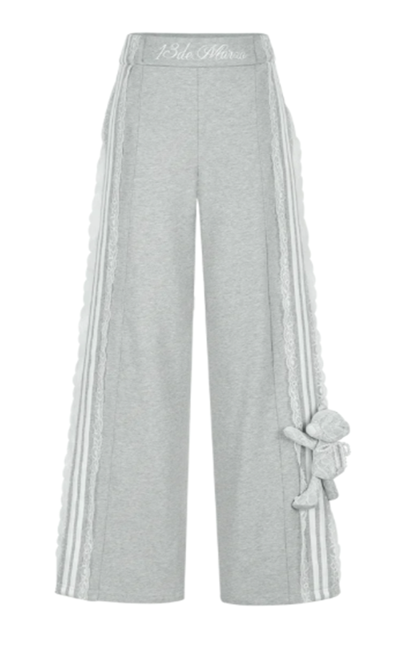13DE MARZO 1721 BEAR STRIPE LACY PANTS GREY