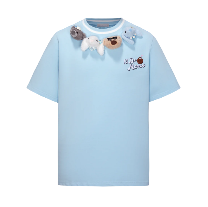 13DE MARZO MZ2503001  HOLIDAY FRIENDS T-SHIRT BLUE