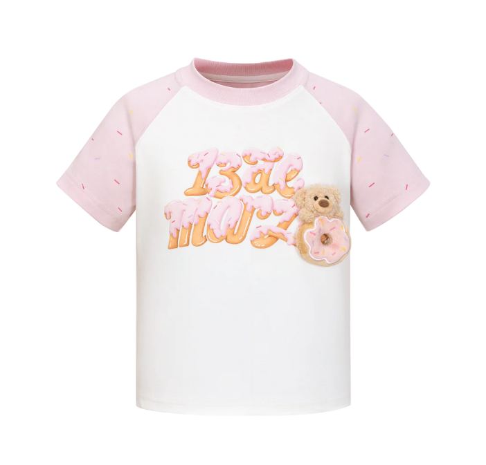 13DE MARZO MZ2504301 KID'S BABYBEAR DONUT T-SHIRT PINK/WHITE