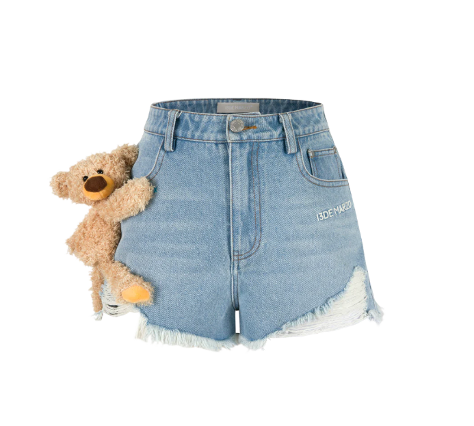 13DE MARZO MZ2500301 DOOZOO WASHED DENIM SHORTS BLUE