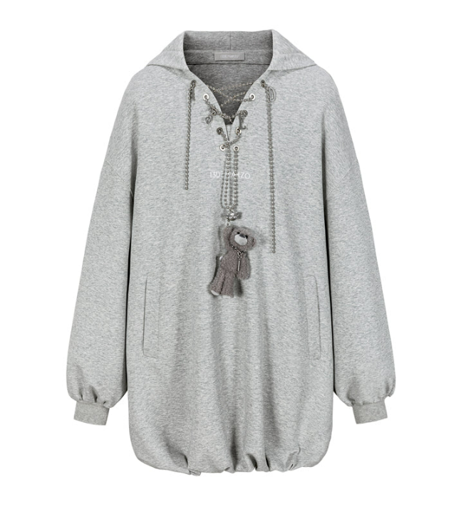 13DE MARZO CHAINS HOODIE DRESS GREY