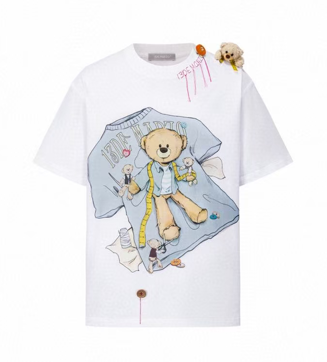13DE MARZO TAILOR BEAR PRINTING T-SHIRT WHITE
