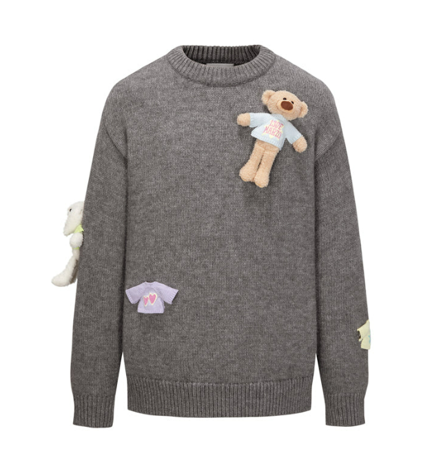 13DE MARZO 1838 WEARABLE BEAR SWEATER DARK GREY