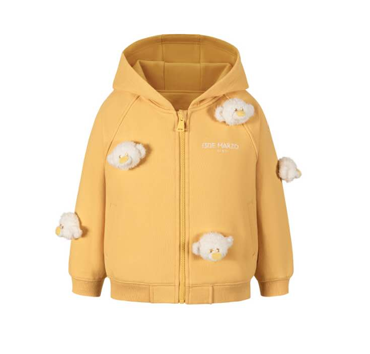 13DE MARZO KID'S BABYBEAR FULL ZIPPER HOODIE YELLOW