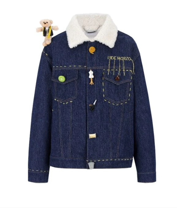 13DE MARZO TAILOR BEAR FLEECE JACKET NAVY CT