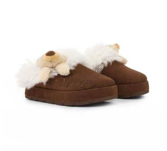 13DE MARZO MZ2515201 LOGO FUZZY SNOW SLIPPERS BROWN CT