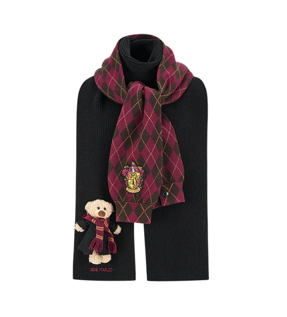 13DE MARZO HOGWARTS FOUR HOUSES BEAR SCARF BLACK CT