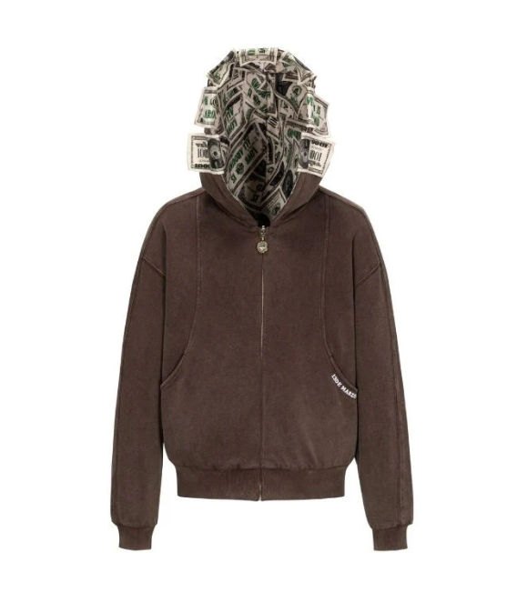 13DE MARZO MZ2507501 BEAR CASH ZIPPER HOODIE BROWN 