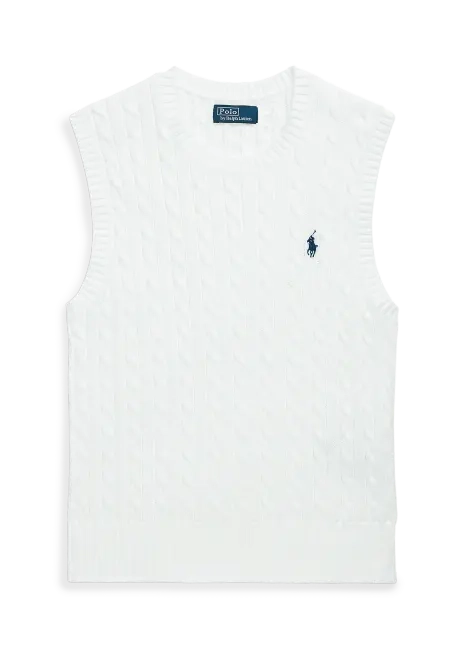 POLO RALPH LAUREN 211971882001 WOMEN'S SWEATER VEST WHITE