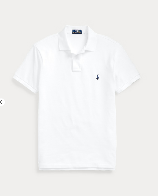 POLO RALPH LAUREN 710548797001 MEN'S POLO WHITE SLIM FIT