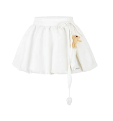 13DE MARZO MZ2605001 MINI BEAR PRINT TULIP BOUQUET SKIRT WHITE