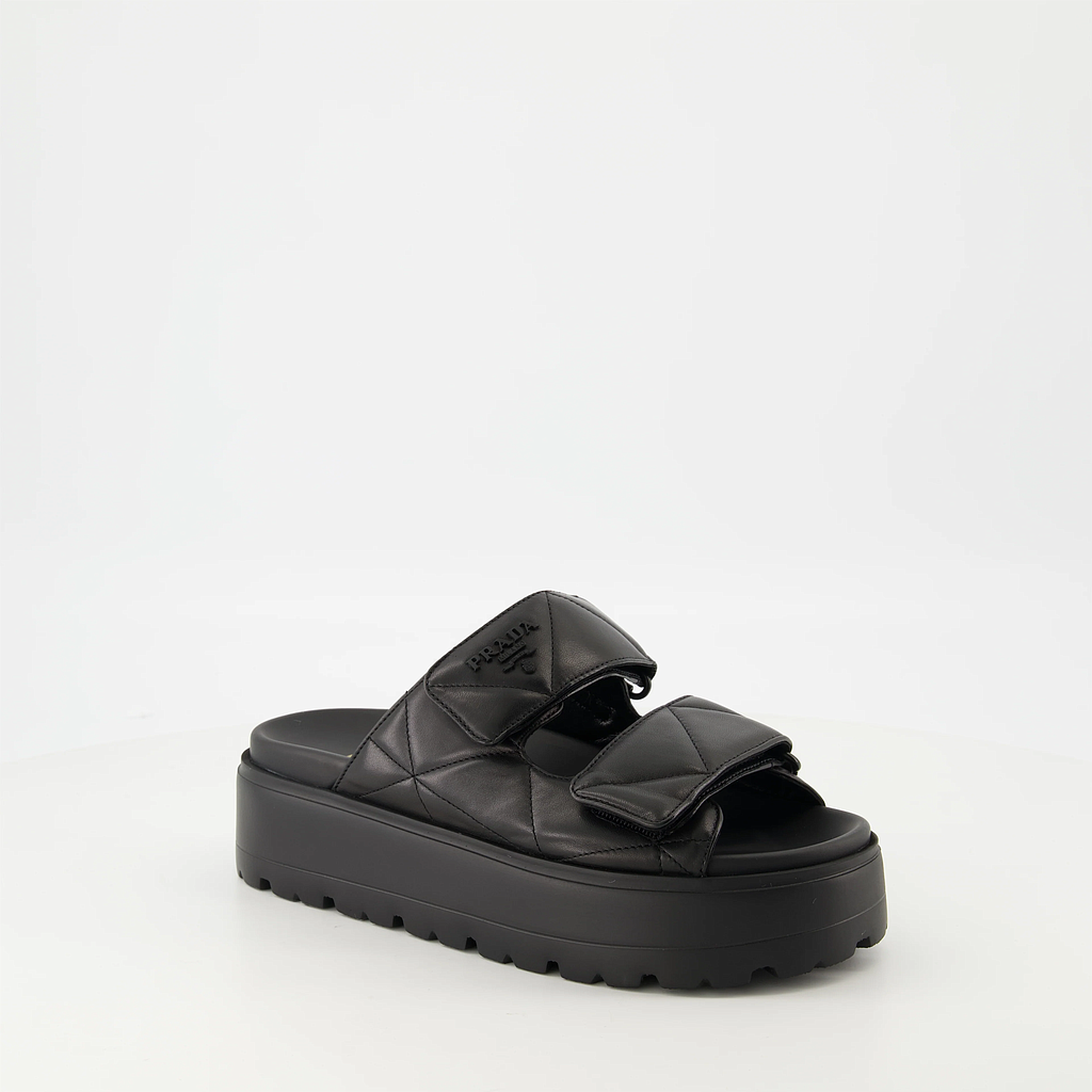 PRADA 1XZ775 038 F 045 99 WOMEN'S SANDALS BLACK