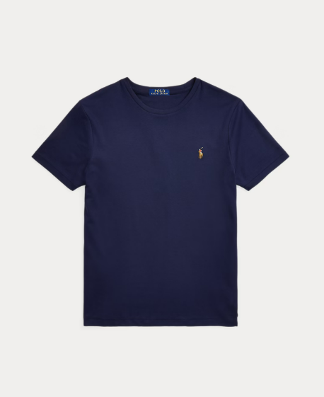 POLO RALPH LAUREN 710740727003 MEN'S T-SHIRT NAVY BROWN LOGO