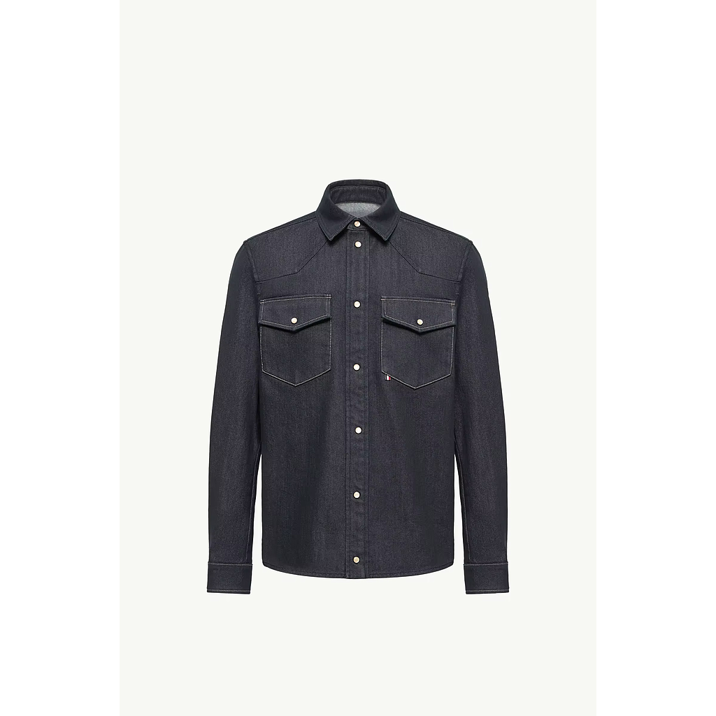 MONCLER L20912F00008598X176C MEN'S SHIRT DARK BLUE