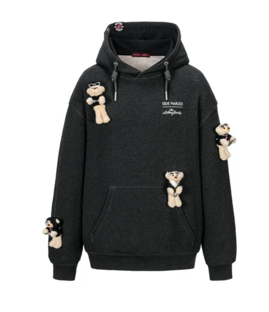 13DE MARZO MZ2612001 ROLLING STONES COLOR YARN ZIP HOODIE GREY
