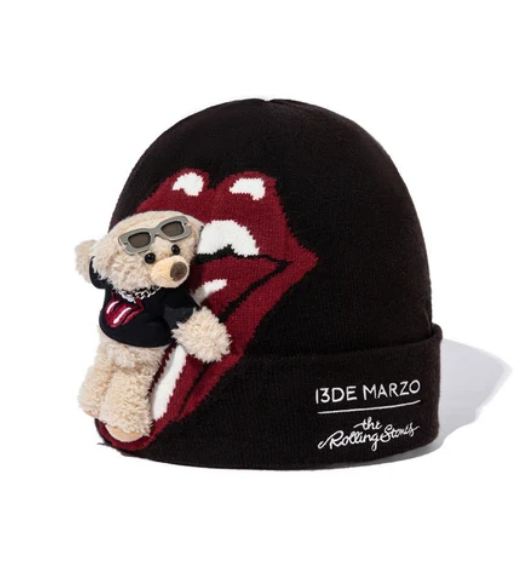 13DE MARZO MZ2612901 ROLLING STONES TONGUE BEAR BEANIE BLACK