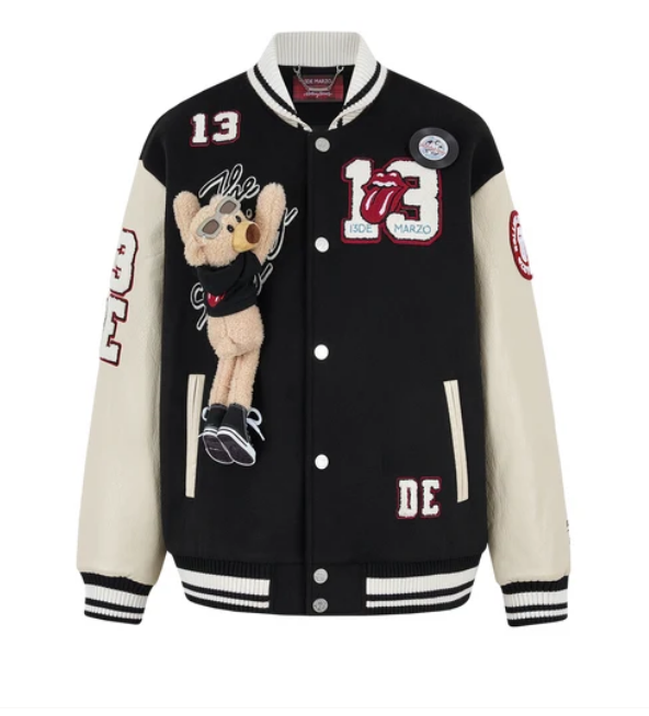 13DE MARZO MZ2612701 ROLLING STONES BASEBALL PADDED JACKET BLACK