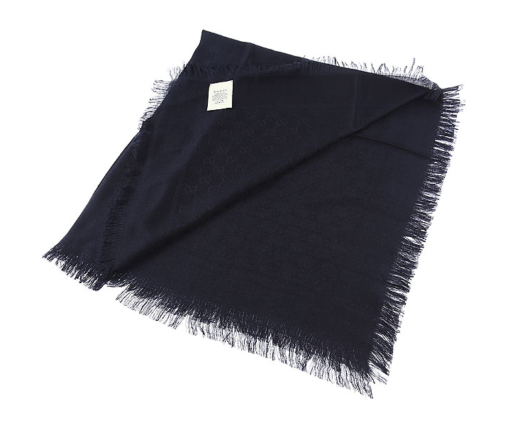 GUCCI 418221 4K646 4100 SCARF (90x90 cm) NAVY