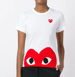 COMME DES GARCONS PLAY T-SHIRT DONNA P1T033/1 BIANCO
