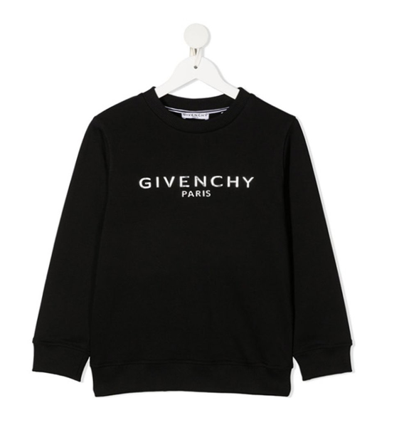 GIVENCHY FELPA NERO LOGO ARGENTO H25241