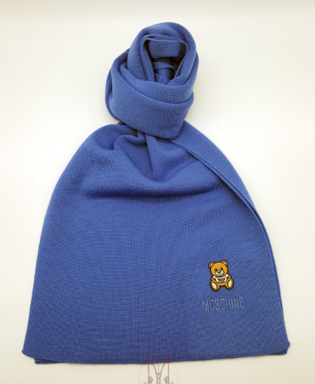 MOSCHINO SCIARPA 30620 LOGO MINI M2095 012 AZZURRO
