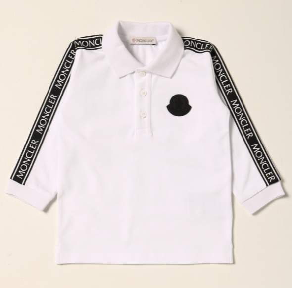 MONCLER KIDS POLO MANICA LUNGA 8B710208496F 002 BIANCO