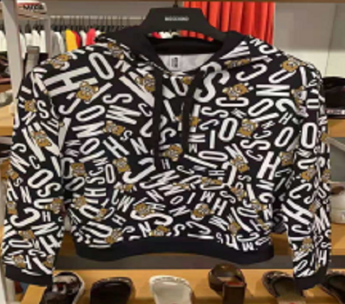 MOSCHINO FELPA GIROCOLLO FULL ORSO 1719 9005 1555 NERO SENZA ZIP