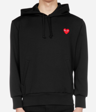 COMME DES GARCONS PLAY UOMO FELPA CAPPUCCIO P1T174 NERO