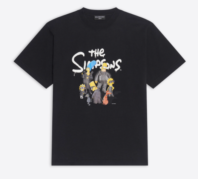 BALENCIAGA 670943TLVG70100 WOMEN'S T-SHIRT SIMPSON