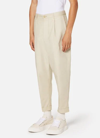 AMI UOMO PANTALONI CARROT OVERSIZE HTR101.220250 BEIGE