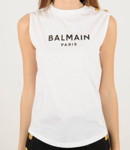 BALMAIN KID TOP 6Q8142 Z0082 100NE BIANCO
