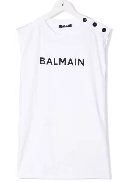 BALMAIN KID CANOTTA 6Q8662 Z0057 100NE BIANCO